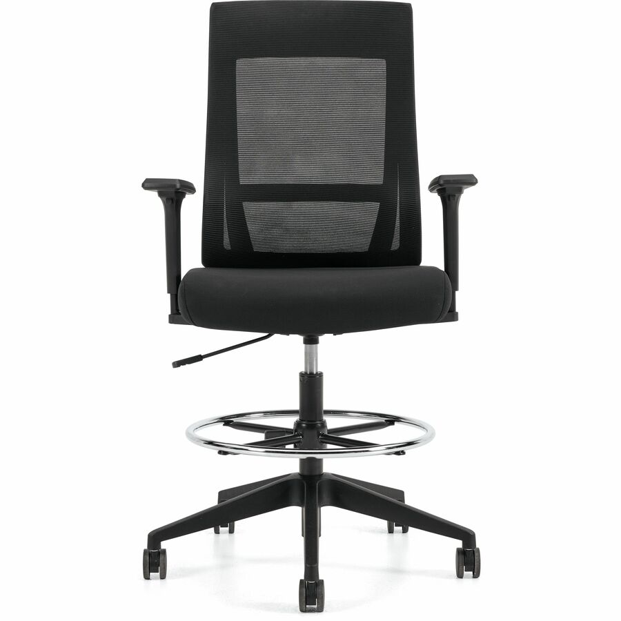 Zim High Back Height Adjustable Stool, Mesh Back and Uph Seat, Black/Black - OTG11353B