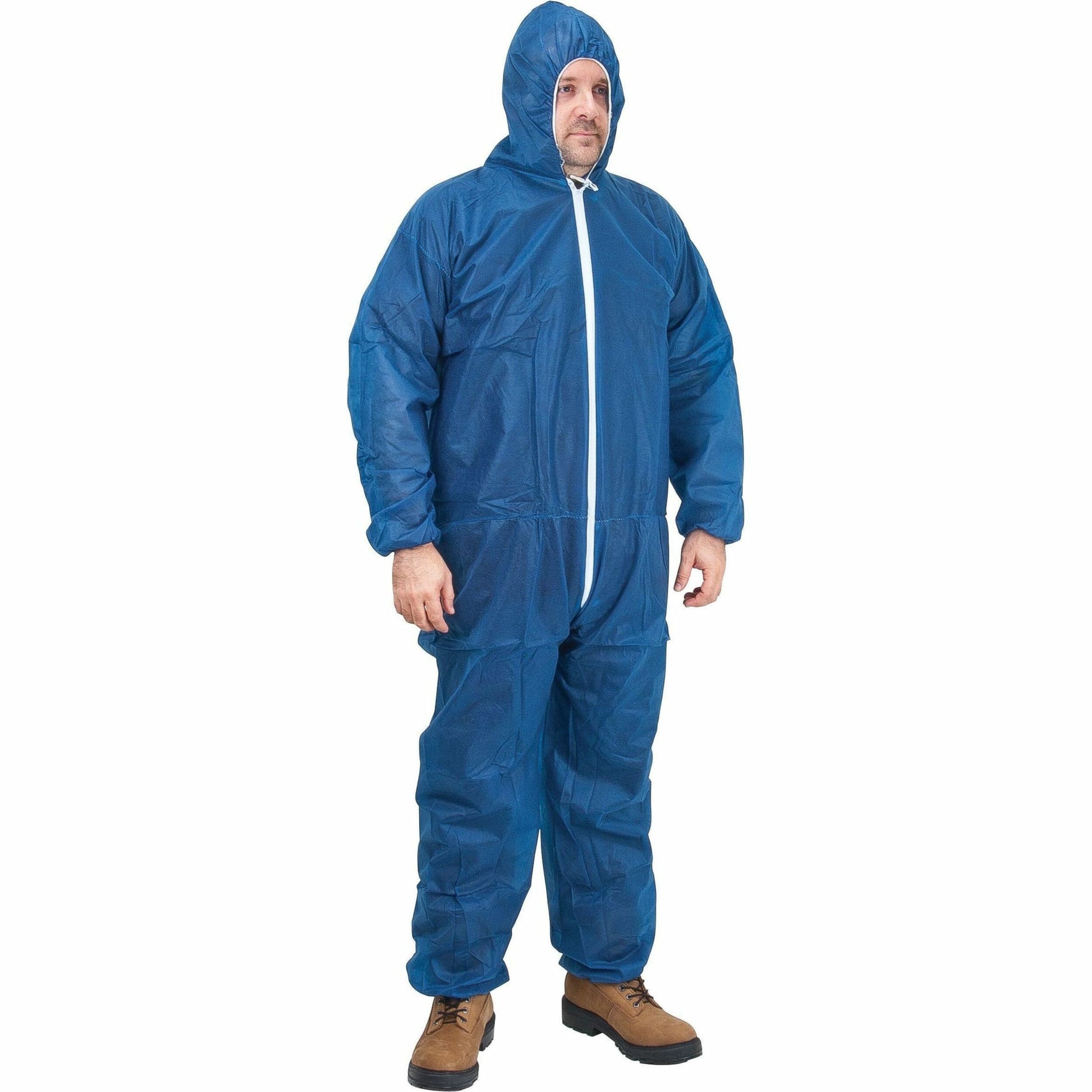 Zenith Hooded Coveralls, X-Large, Blue, Polypropylene