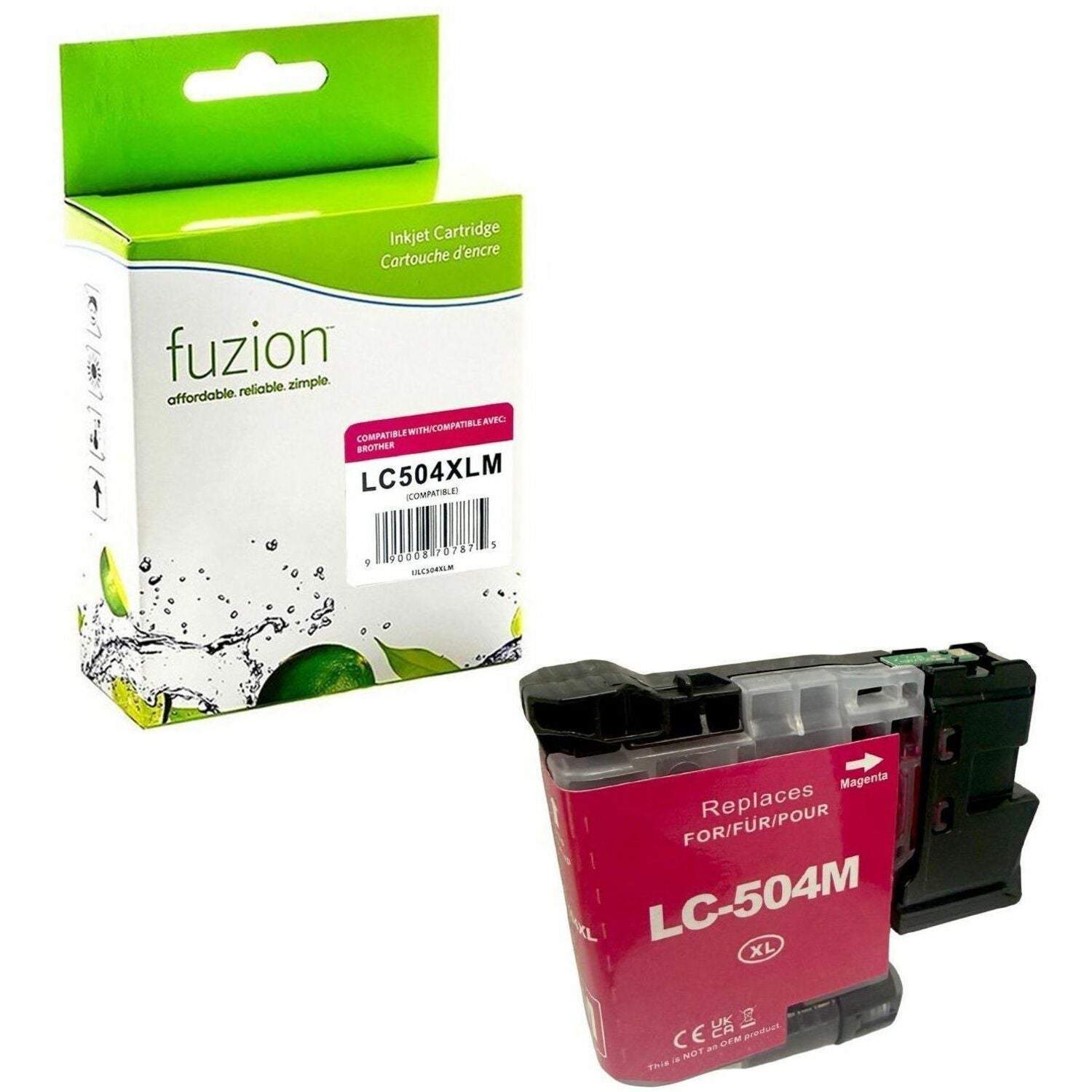 Fuzion High Yield Inkjet Ink Cartridge - Alternative for Brother LC504XLM (LC504XLMS) - Magenta - 1 Each