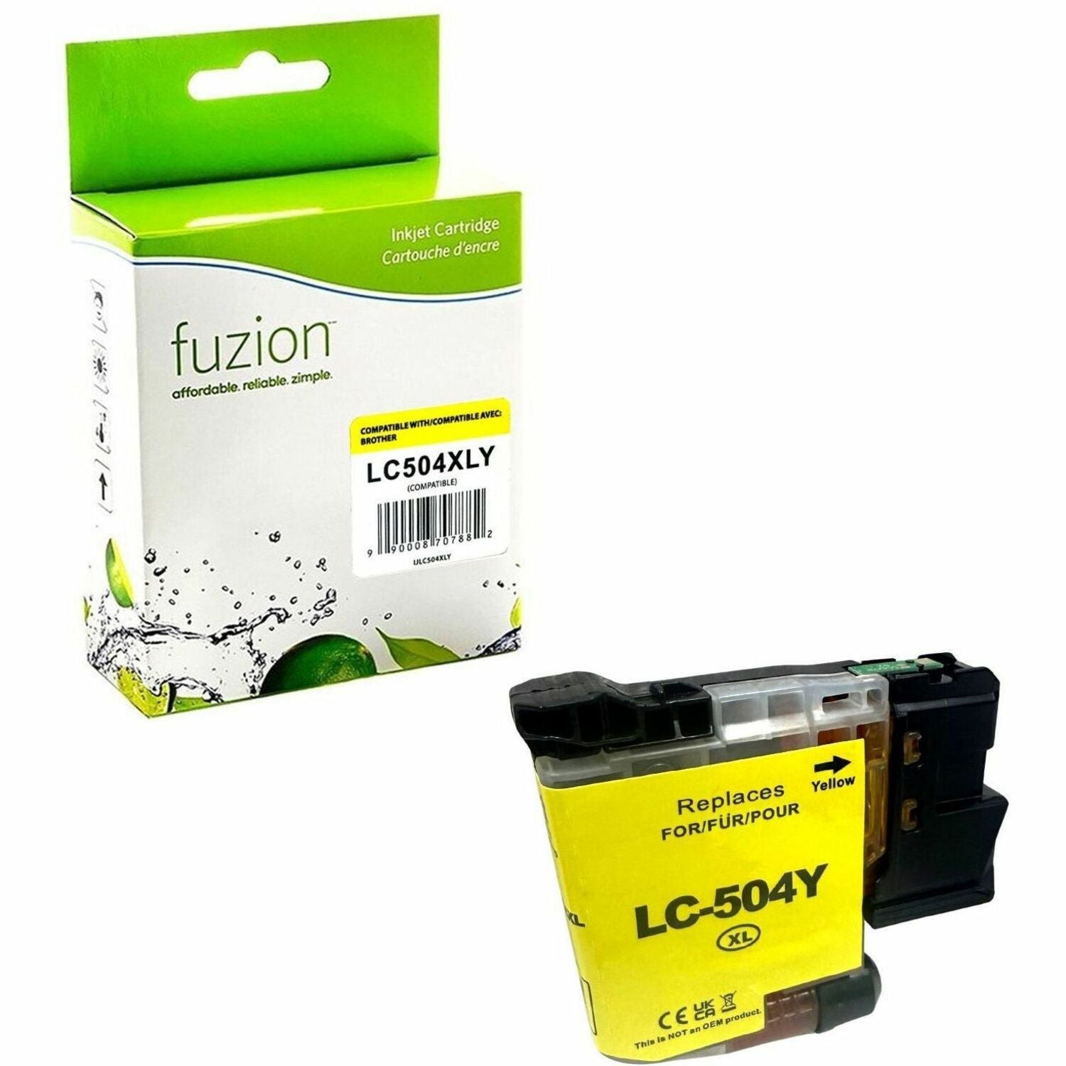 Fuzion High Yield Inkjet Ink Cartridge - Alternative for Brother LC504XLY (LC504XLYS) - Yellow - 1 Each