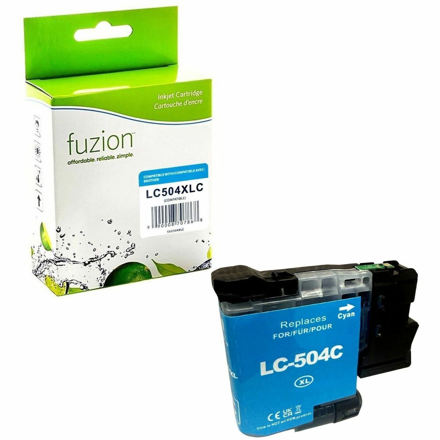 Fuzion Inkjet Ink Cartridge - Alternative for Brother LC504XLCS - Cyan - 1 Each