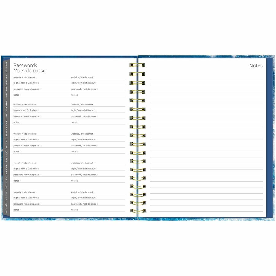 Blueline Weekly/Monthly Planner Hard Cover 9-1/4" x 7-1/4" Bilingual Celestial - C479017B.01