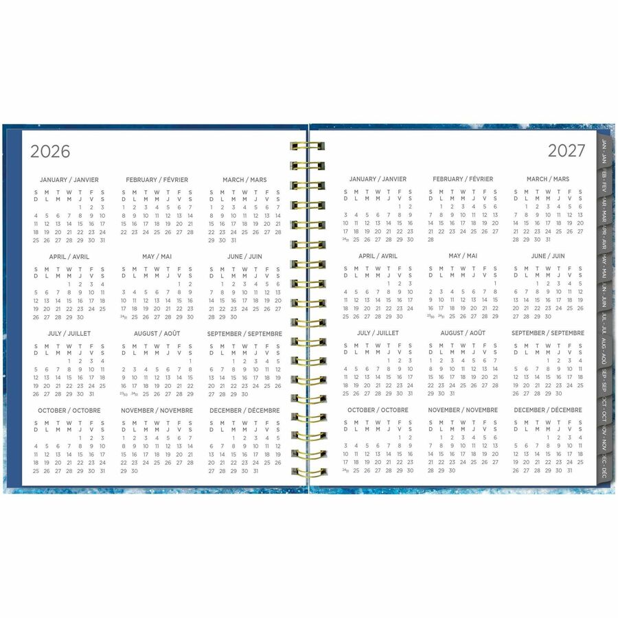 Blueline Weekly/Monthly Planner Hard Cover 9-1/4" x 7-1/4" Bilingual Celestial - C479017B.01