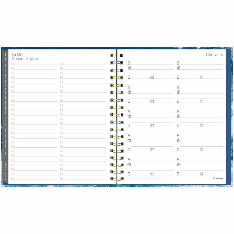 Blueline Weekly/Monthly Planner Hard Cover 9-1/4" x 7-1/4" Bilingual Celestial - C479017B.01