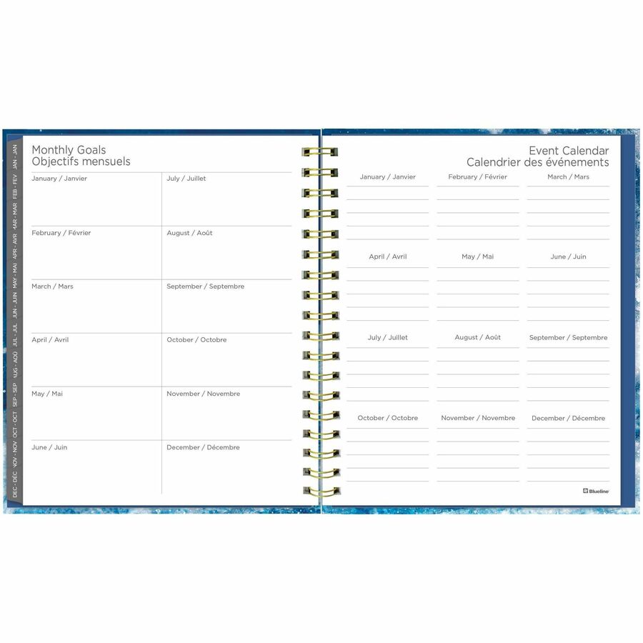 Blueline Weekly/Monthly Planner Hard Cover 9-1/4" x 7-1/4" Bilingual Celestial - C479017B.01