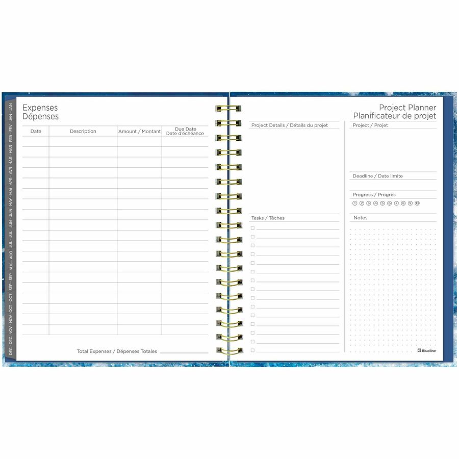 Blueline Weekly/Monthly Planner Hard Cover 9-1/4" x 7-1/4" Bilingual Celestial - C479017B.01