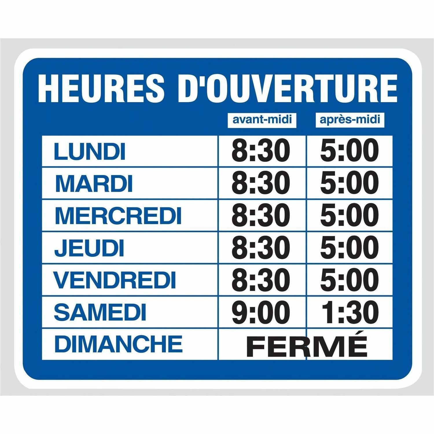Headline Business Hours Sign Kit Electrostatic