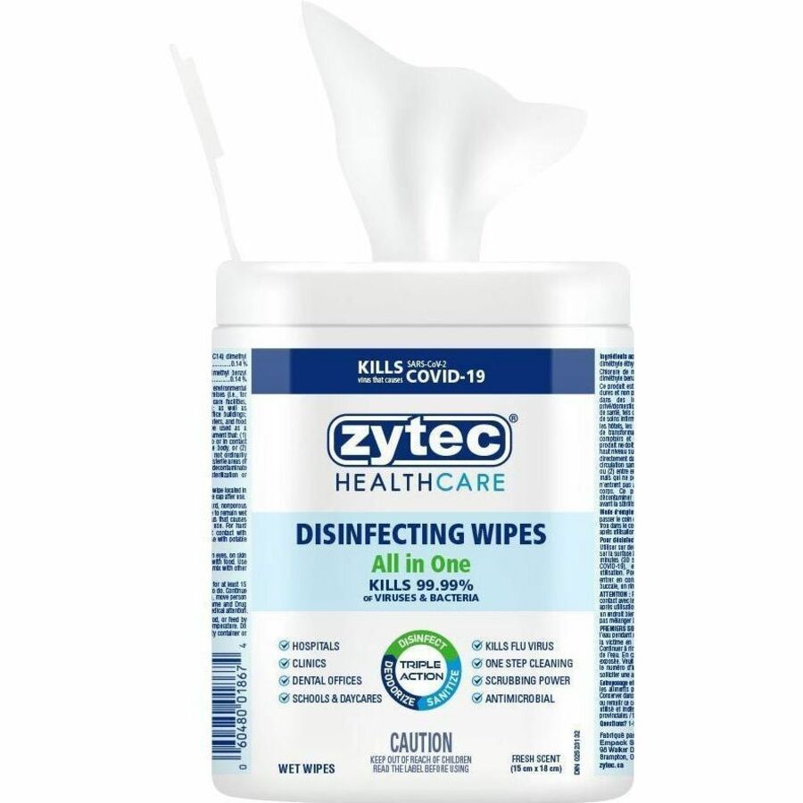 Zytec Healthcare Disinfecting Wipes - All in One - 180 Wipes