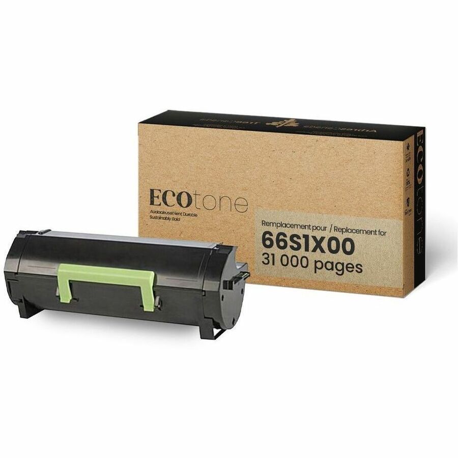 Ecotone Remanufactured Extra High Yield Laser Toner Cartridge - Alternative for Lexmark 66S1X00 - Black - 1 Each