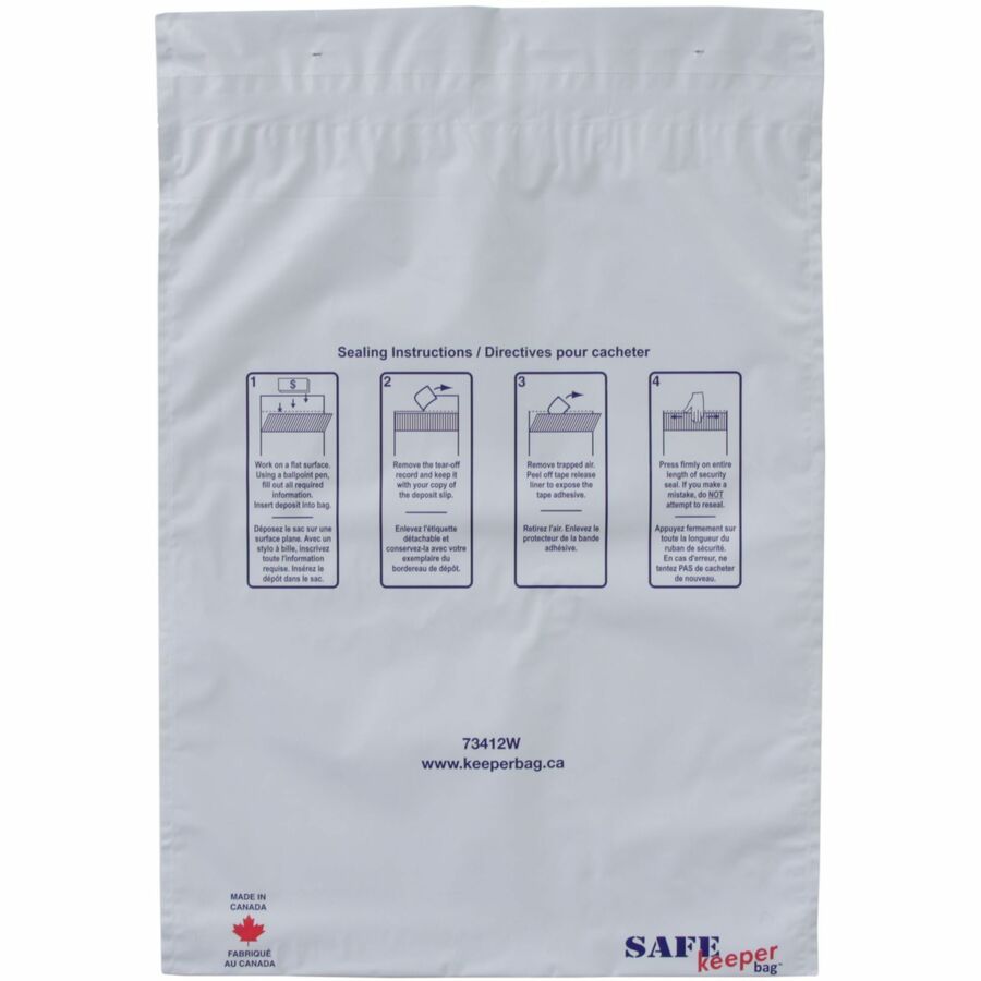 keeperbag 12x16 SAFE keeperbag™ Security Deposit Bag - White - 73412-W