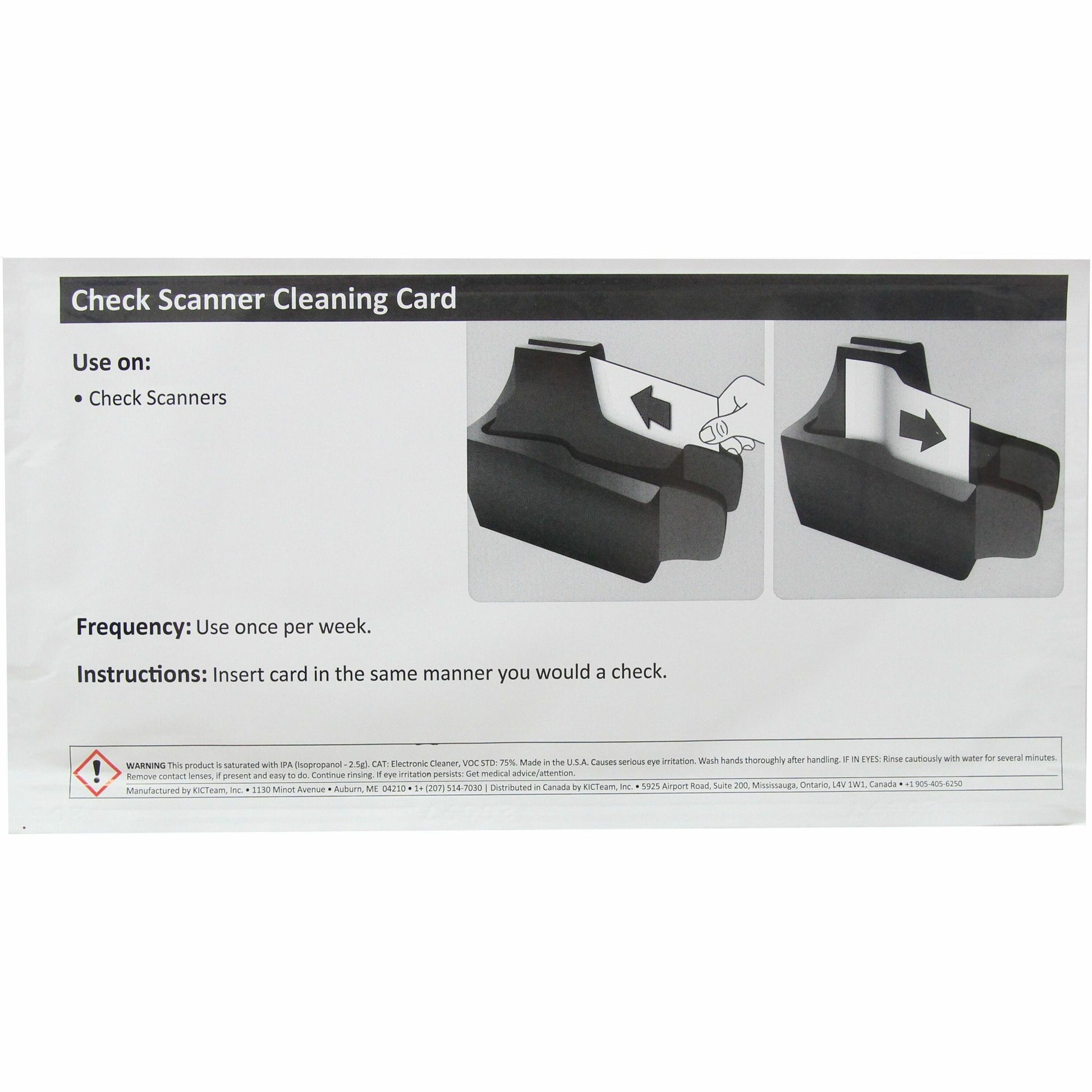 Northern Specialty Supplies Check Scanner Cleaning Card