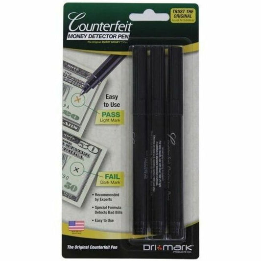 Northern Specialty Supplies Dri Mark Counterfeit Money Detector Pen for US Banknotes - 3-pack