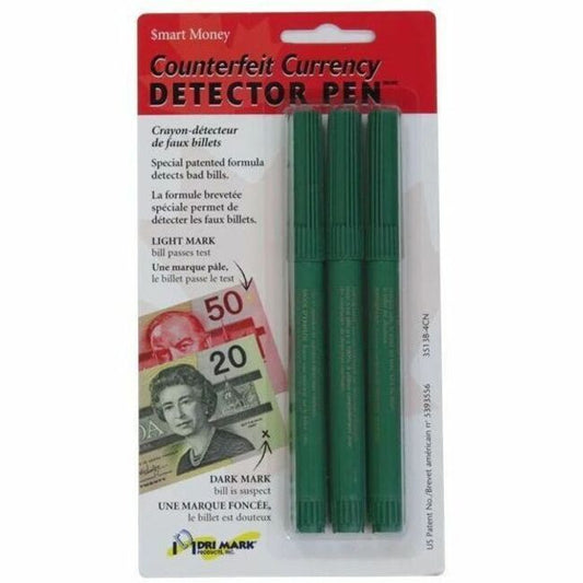 Northern Specialty Supplies Dri Mark Counterfeit Money Detector Pen for Canadian Paper Banknotes - 3-pack