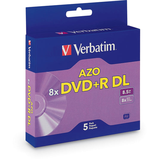Verbatim 95311 DVD Recordable Media - DVD+R DL - 8x - 8.50 GB - 5 - Purple
