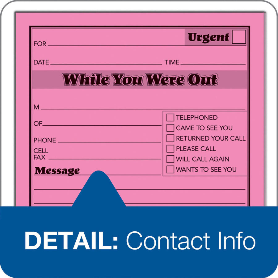 Adams Neon While You Were Out Message Pads - 9711NEON
