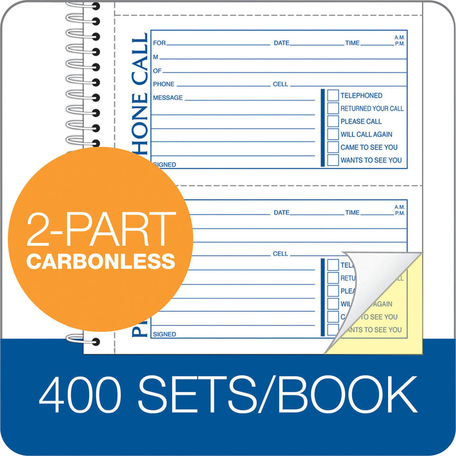 Adams Spiral Bound Phone Message Books - SC1154D