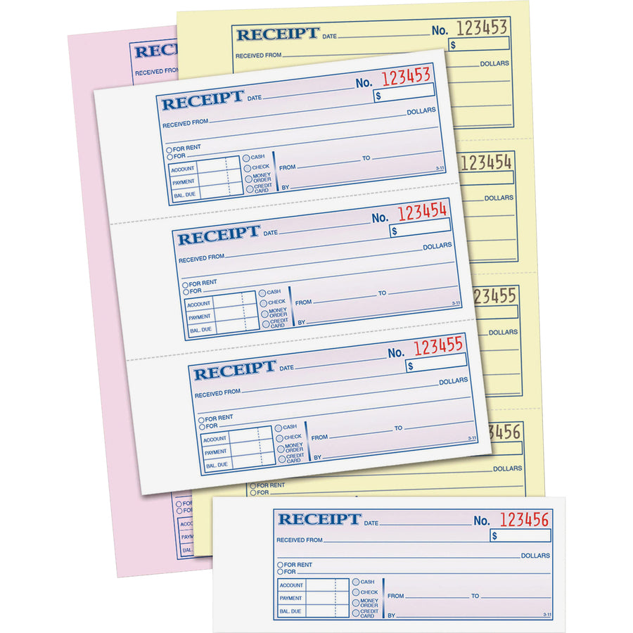 Adams Tapebound 3-part Money Receipt Book - TC1182