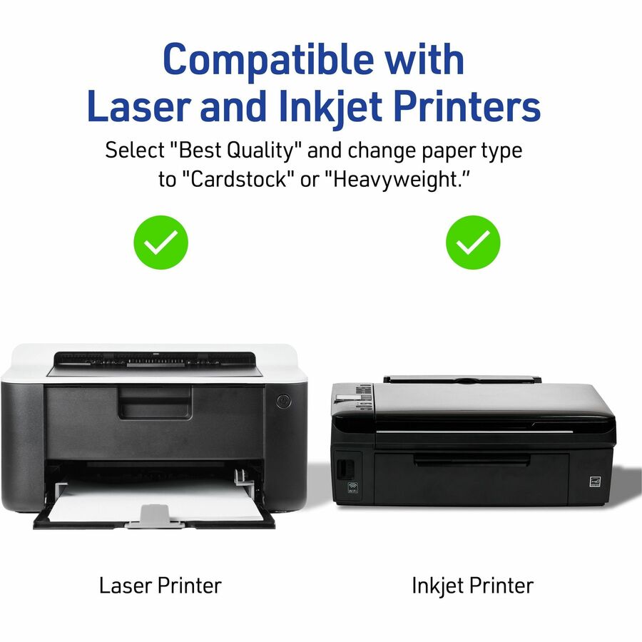 Avery&reg; Medium Tent Cardsfor Laser and Inkjet Printers, 2-1/2" x 8-1/2" - 5305