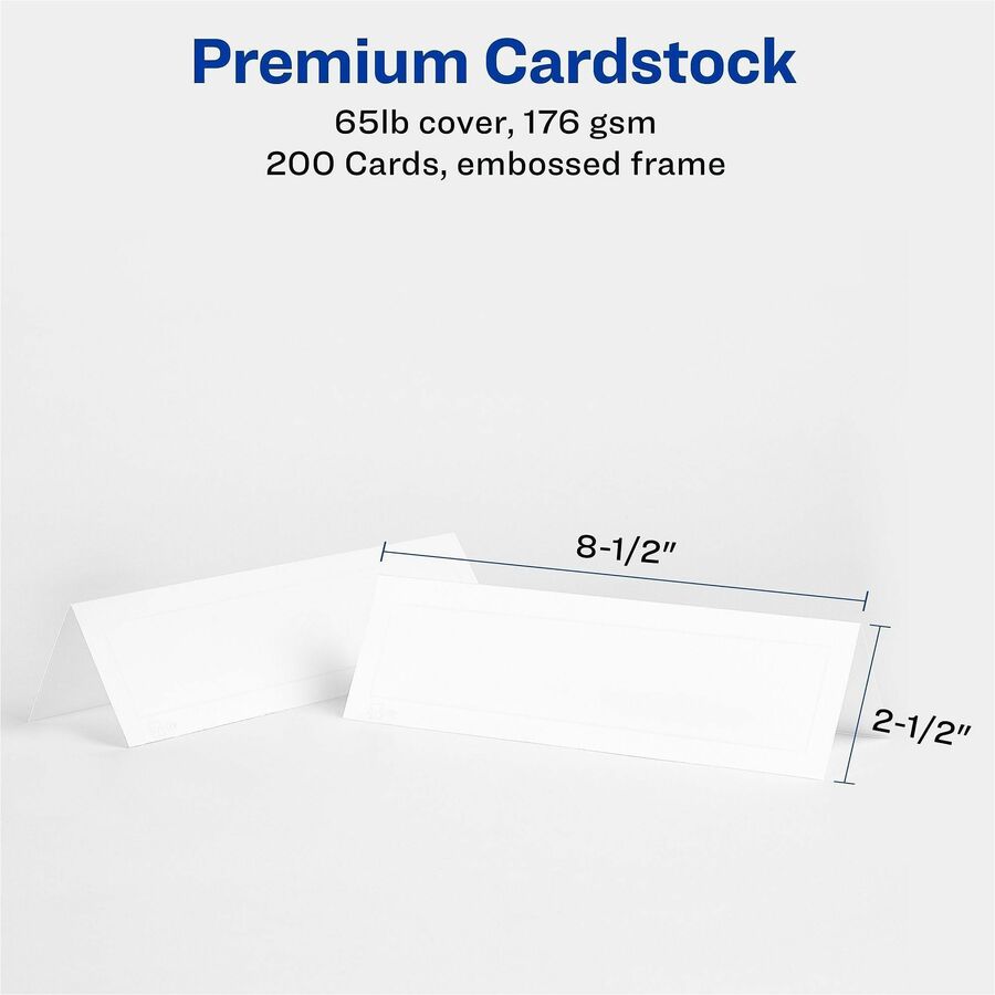 Avery&reg; Medium Tent Cardsfor Laser and Inkjet Printers, 2-1/2" x 8-1/2" - 5305