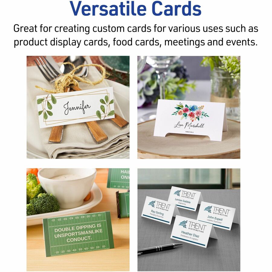 Avery&reg; Large Tent Cardsfor Laser and Inkjet Printers, 3-1/2" x 11" - 5309