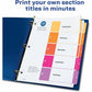 Avery&reg; Ready Index&reg; Table of Content Dividersfor Laser and Inkjet Printers, 5 tabs, 6 sets - 11187