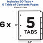 Avery&reg; Ready Index&reg; Table of Content Dividersfor Laser and Inkjet Printers, 5 tabs, 6 sets - 11187