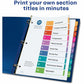 Avery&reg; Ready Index&reg; Table of Content Dividersfor Laser and Inkjet Printers, 10 tabs, 6 sets - 11188