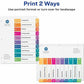 Avery&reg; Ready Index&reg; Table of Content Dividersfor Laser and Inkjet Printers, 10 tabs, 6 sets - 11188