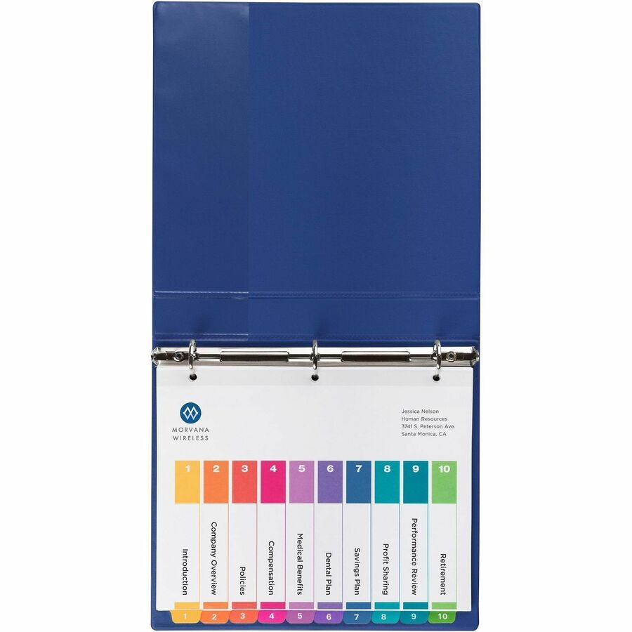 Avery&reg; Ready Index&reg; Table of Content Dividersfor Laser and Inkjet Printers, 10 tabs, 6 sets - 11188