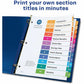 Avery&reg; Ready Index&reg; Table of Content Dividers for Laser and Inkjet Printers, 12 tabs, 6 sets - 11196
