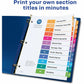 Avery&reg; Ready Index&reg; Table of Content Dividers for Laser and Inkjet Printers, 12 tabs, 6 sets - 11196