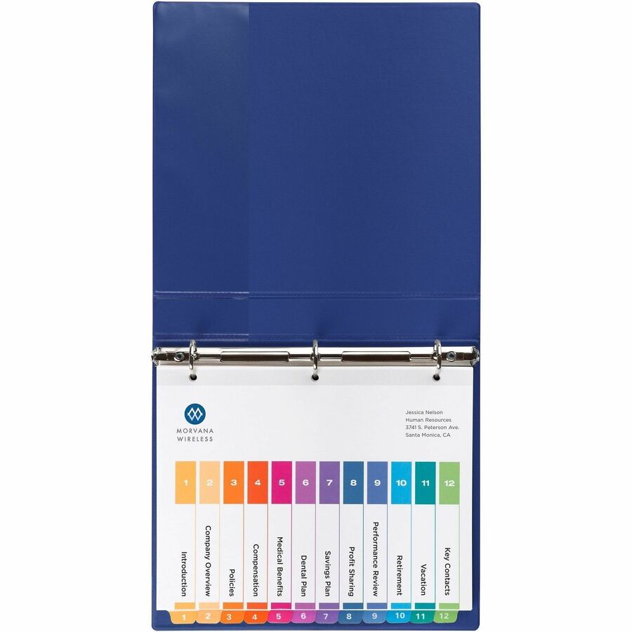 Avery&reg; Ready Index&reg; Table of Content Dividers for Laser and Inkjet Printers, 12 tabs, 6 sets - 11196