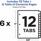 Avery&reg; Ready Index&reg; Table of Content Dividers for Laser and Inkjet Printers, 12 tabs, 6 sets - 11196