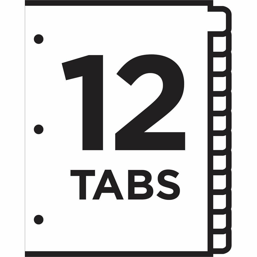 Avery&reg; Ready Index&reg; Table of Content Dividers for Laser and Inkjet Printers, 12 tabs, 6 sets - 11196
