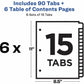Avery&reg; Ready Index&reg; Table of Content Dividers for Laser and Inkjet Printers, 15 tabs, 6 sets - 11197