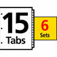 Avery&reg; Ready Index&reg; Table of Content Dividers for Laser and Inkjet Printers, 15 tabs, 6 sets - 11197