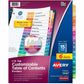 Avery&reg; Ready Index&reg; Table of Content Dividers for Laser and Inkjet Printers, 15 tabs, 6 sets