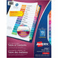 Avery&reg; Ready Index&reg; Table of Content Dividers for Laser and Inkjet Printers, 15 tabs, 6 sets