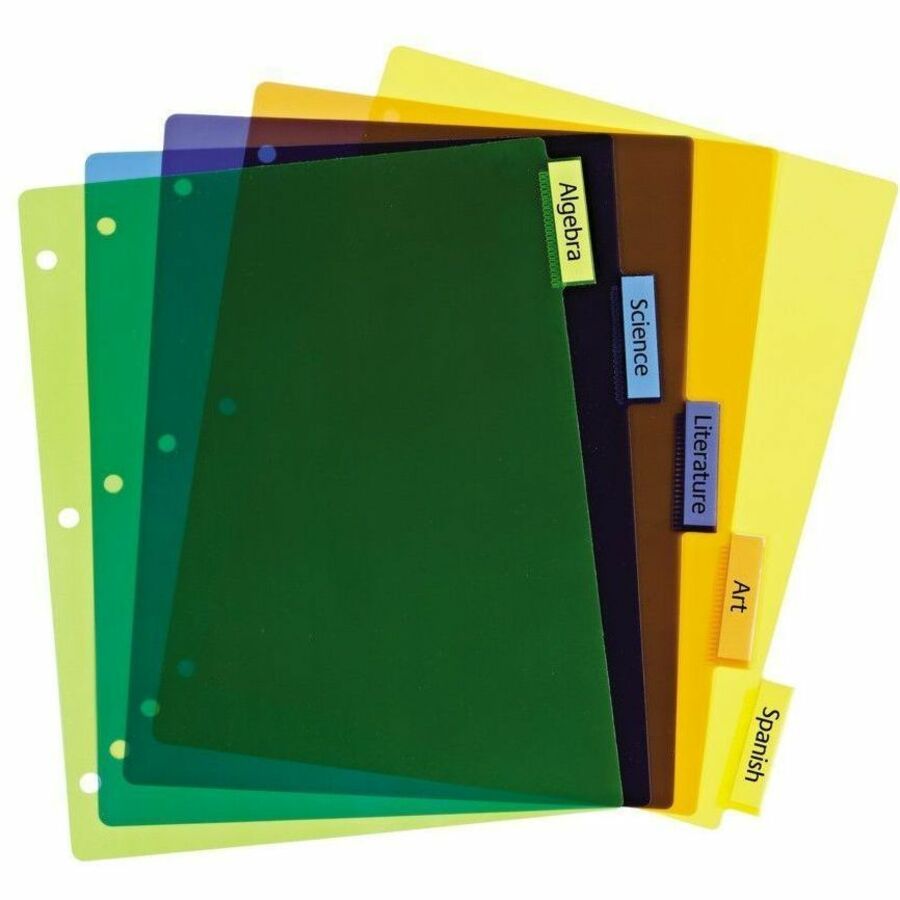 Avery Big Tab™ Insertable Plastic Dividers for Laser and Inkjet Printers, 9-1/4" x 11-1/8" , 5 tabs - 11900