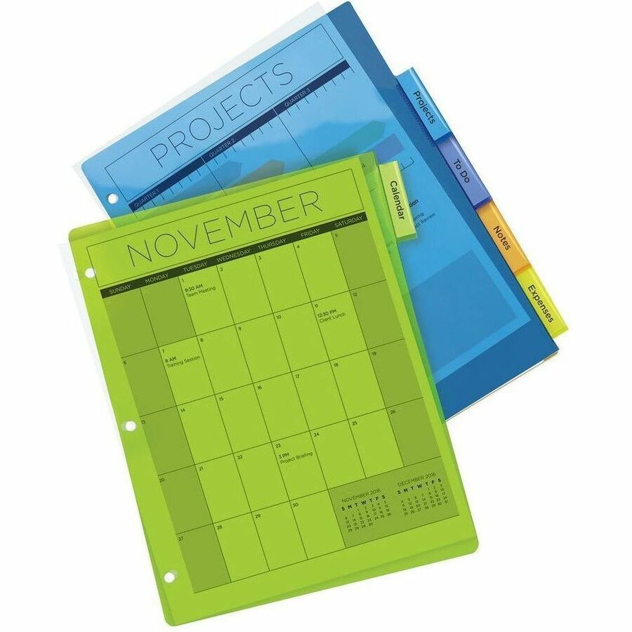 Avery Big Tab™ Insertable Plastic Dividers for Laser and Inkjet Printers, 9-1/4" x 11-1/8" , 5 tabs - 11900