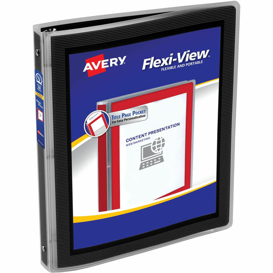 Avery&reg; Flexi-View&trade; Binder 1/2" , Round Rings, Black