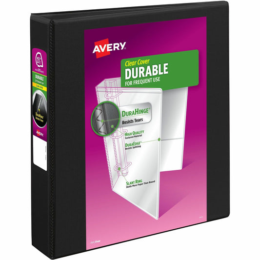 Avery&reg; Durable View Binder 1-1/2" , Slant D Rings, Black