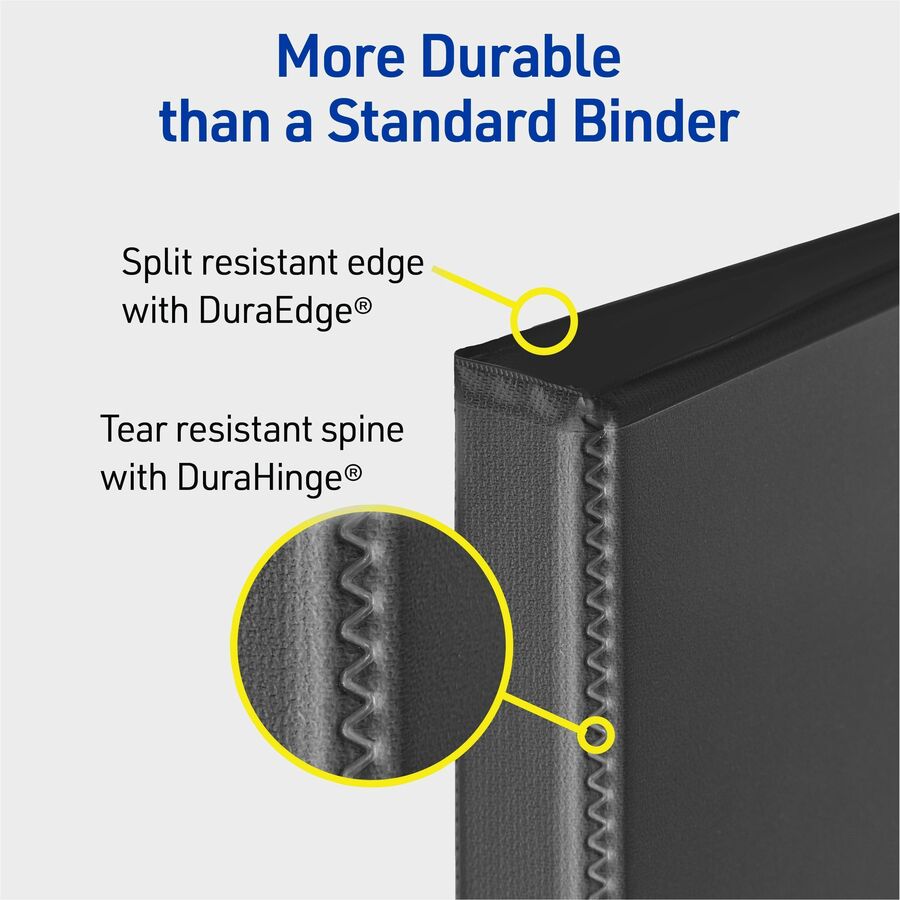 Avery&reg; Durable View Binder1-1/2" , Slant D Rings, White - 17022