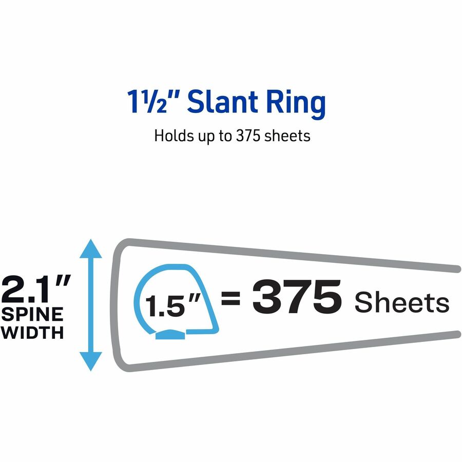 Avery&reg; Durable View Binder1-1/2" , Slant D Rings, White - 17022