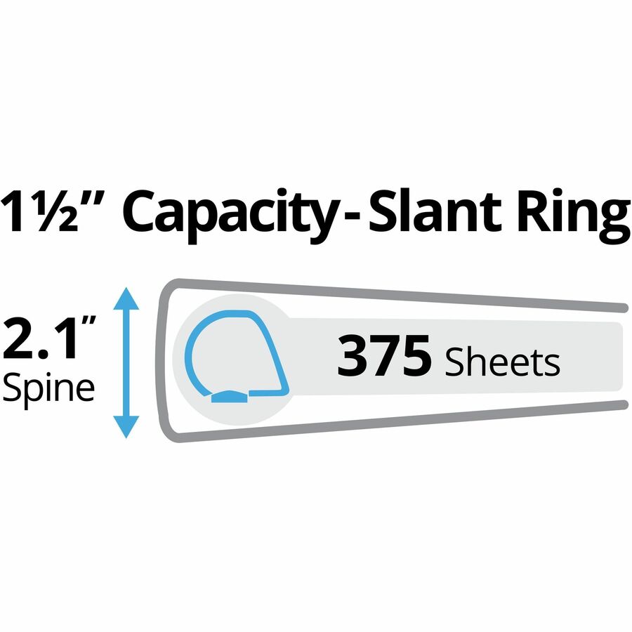 Avery&reg; Durable View Binder1-1/2" , Slant D Rings, White - 17022
