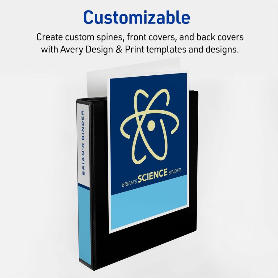 Avery&reg; Durable View Binder1-1/2" , Slant D Rings, White - 17022