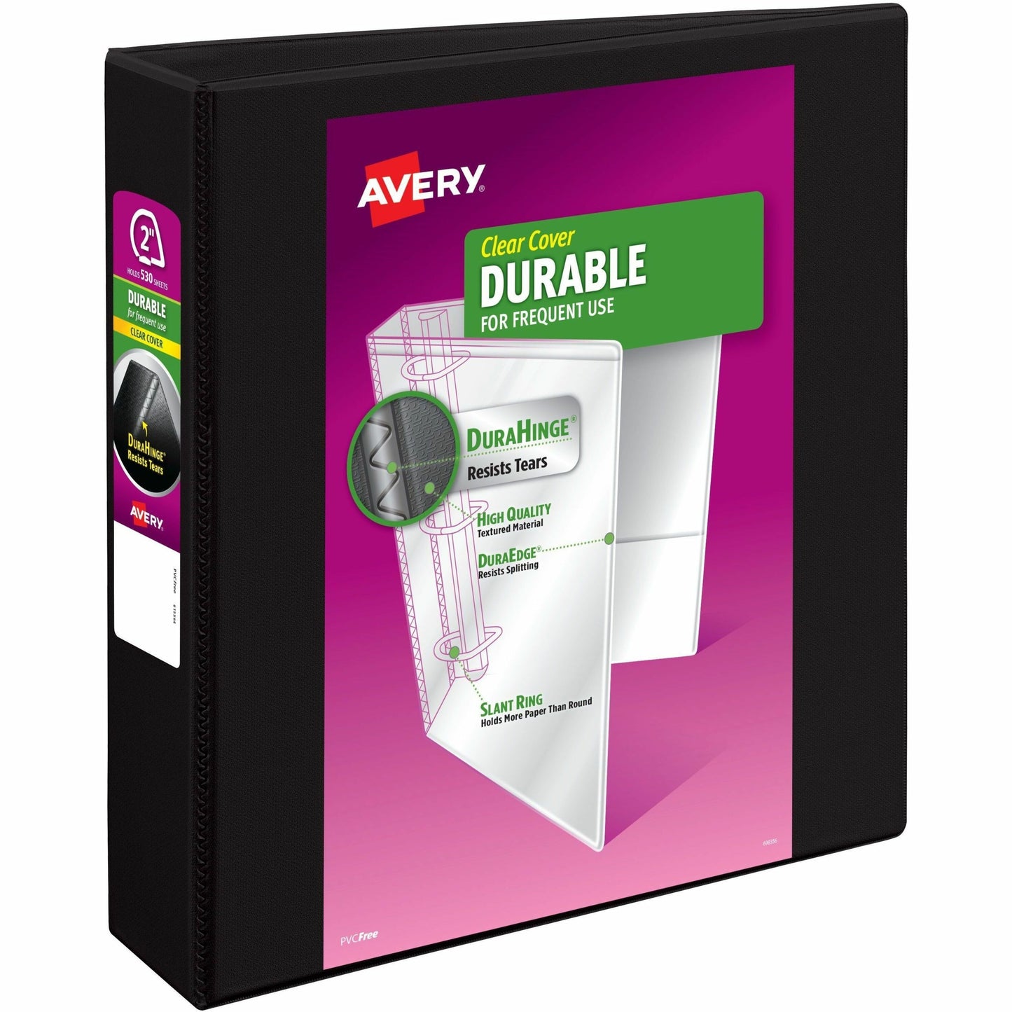 Avery&reg; Durable View Binder 2" , Slant D Rings, Black