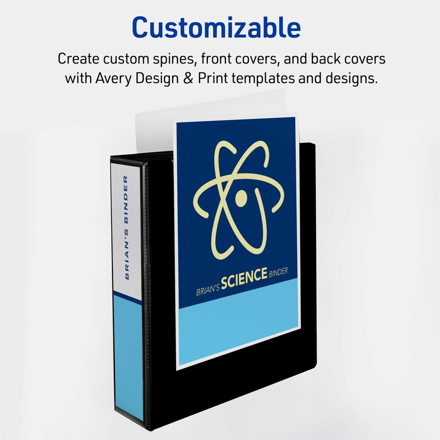 Avery&reg; Durable View Binder 3" , Slant D Rings, Black - 17041