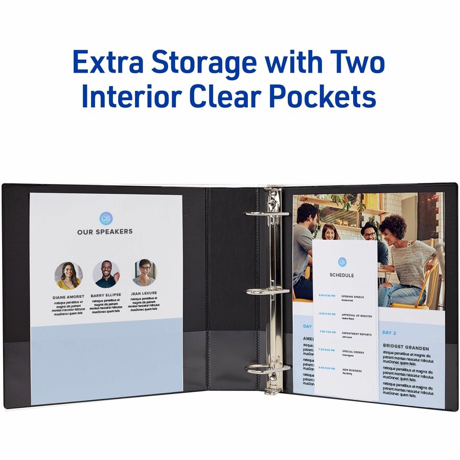 Avery&reg; Durable View Binder 3" , Slant D Rings, Black - 17041