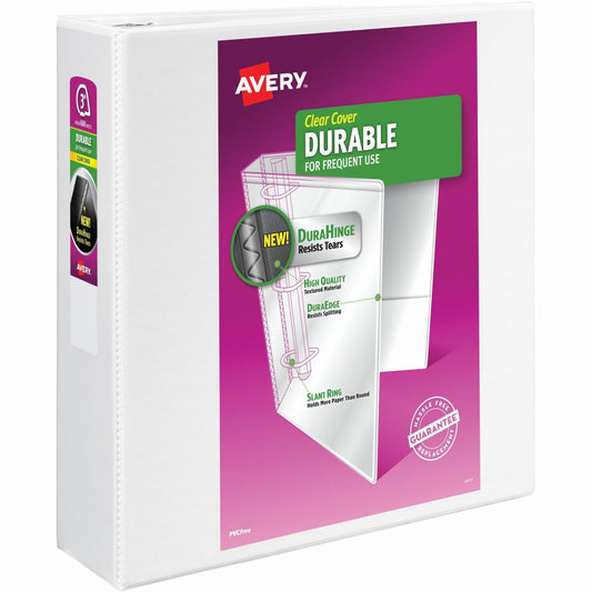 Avery&reg; Durable View Binder 3" , Slant D Rings, White